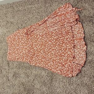 Abercrombie orange skirt with beige flowers, XSP